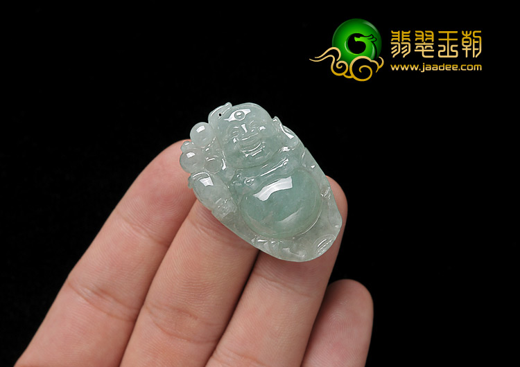 糯冰种晴水缅甸翡翠A货逍遥佛挂件