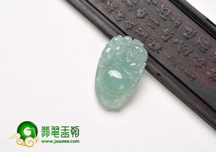 糯冰种晴水缅甸翡翠A货逍遥佛挂件