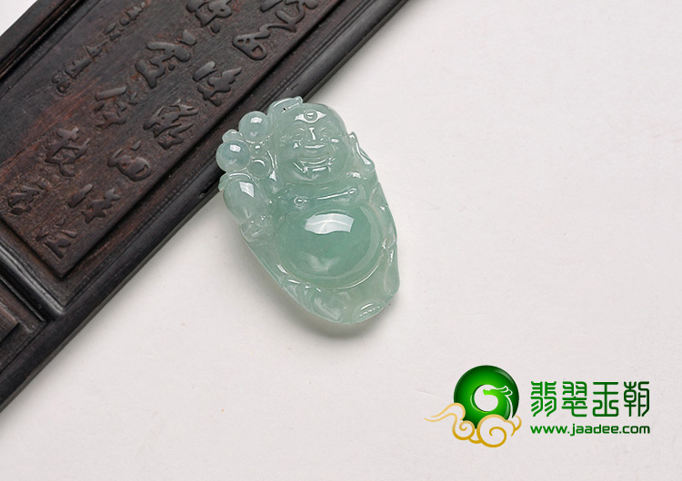 糯冰种晴水缅甸翡翠A货逍遥佛挂件