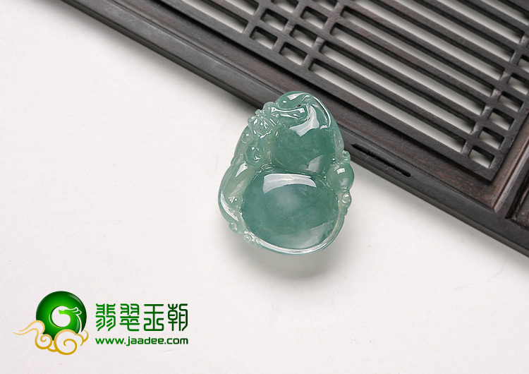 糯冰种晴水缅甸翡翠A货福禄寿挂件