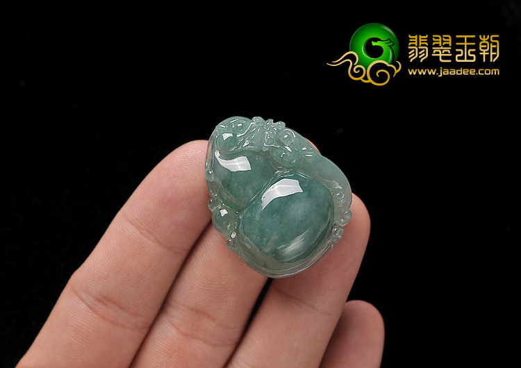 糯冰种晴水缅甸翡翠A货福禄寿挂件
