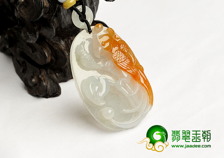 糯冰种红黄翡缅甸翡翠A货英明神武挂件