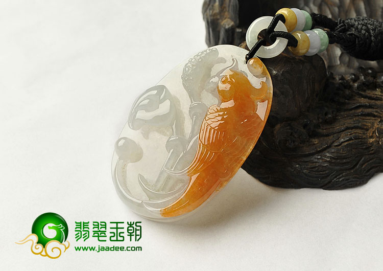 糯冰种红黄翡缅甸翡翠A货英明神武挂件