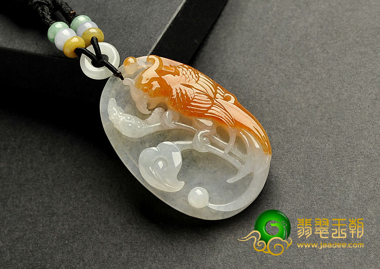 糯冰种红黄翡缅甸翡翠A货英明神武挂件
