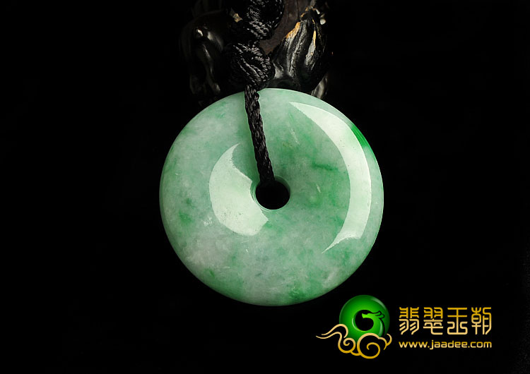 糯冰种翠色缅甸翡翠A货平安扣挂件