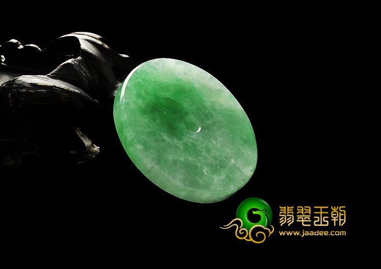 冰种翠色缅甸翡翠A货平安扣挂件