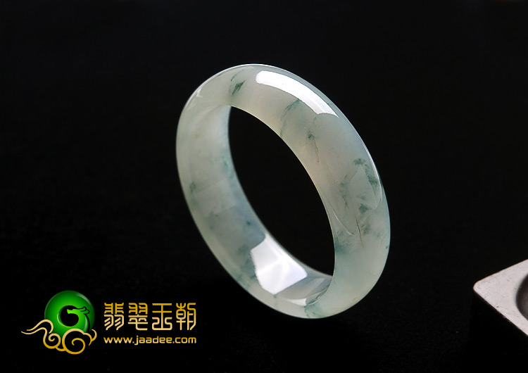 糯冰种飘花缅甸翡翠A货手镯（56.6mm）