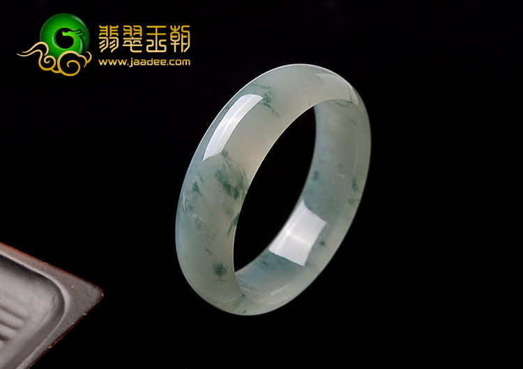 糯冰种飘花缅甸翡翠A货手镯（56.6mm）
