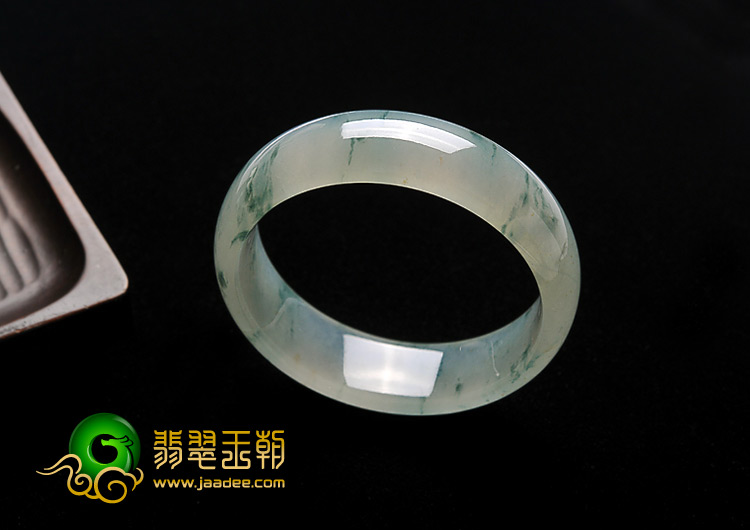 糯冰种飘花缅甸翡翠A货手镯（56.6mm）