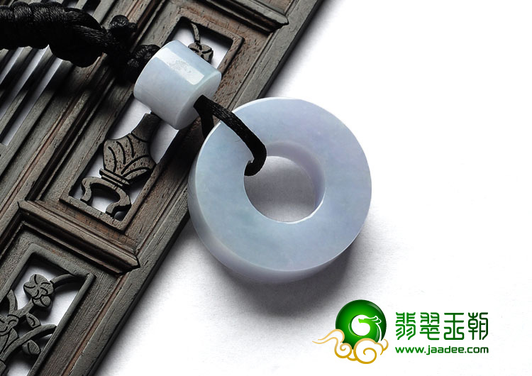 糯冰种淡紫罗兰缅甸翡翠A货平安环