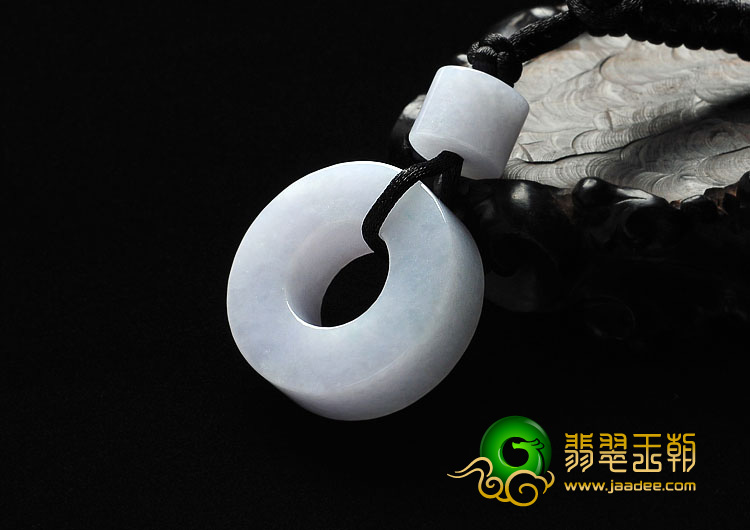糯冰种淡紫罗兰缅甸翡翠A货平安环