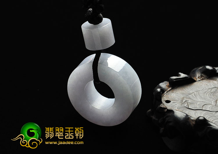 糯冰种淡紫罗兰缅甸翡翠A货平安环