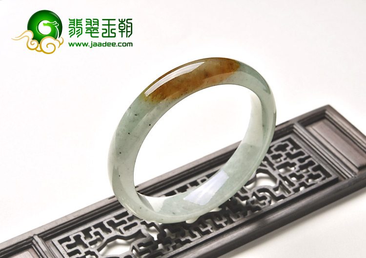 糯冰种晴水黄翡缅甸翡翠A货手镯（52.4mm）