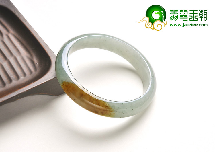 糯冰种晴水黄翡缅甸翡翠A货手镯（52.4mm）