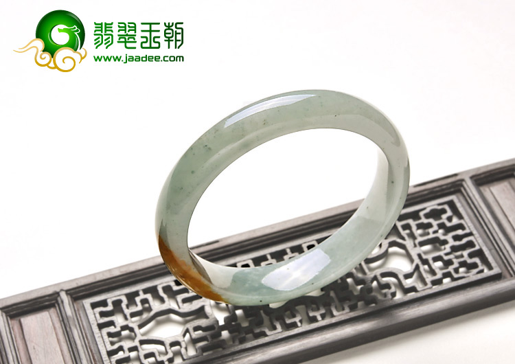 糯冰种晴水黄翡缅甸翡翠A货手镯（52.4mm）