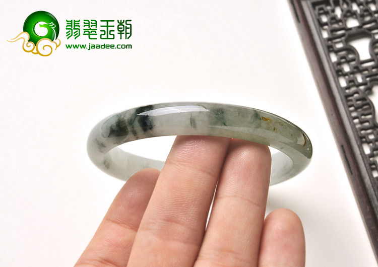 糯冰种飘花缅甸翡翠A货手镯（63.6mm）