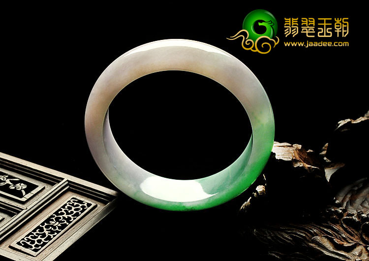糯冰种春带彩缅甸翡翠A货手镯（57mm）