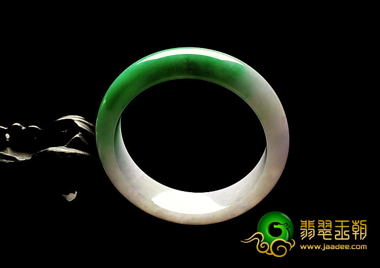 糯冰种春带彩缅甸翡翠A货手镯（57mm）