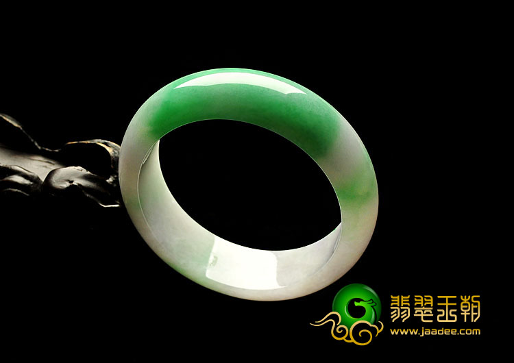 糯冰种春带彩缅甸翡翠A货手镯（58mm）