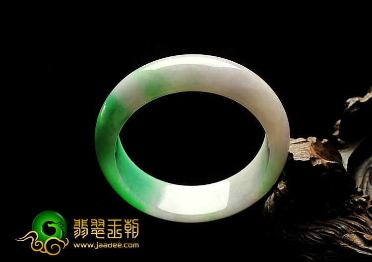 糯冰种春带彩缅甸翡翠A货手镯（58mm）