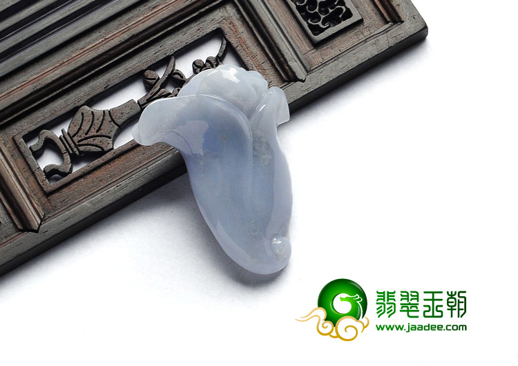 糯冰种紫罗兰缅甸翡翠A货玉兰花挂件