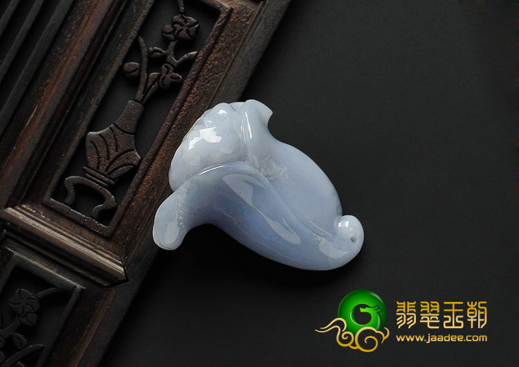 糯冰种紫罗兰缅甸翡翠A货玉兰花挂件