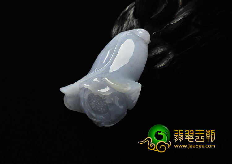 糯冰种紫罗兰缅甸翡翠A货玉兰花挂件