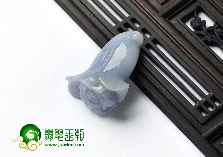 糯冰种紫罗兰缅甸翡翠A货玉兰花挂件