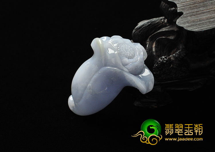糯冰种紫罗兰缅甸翡翠A货玉兰花挂件