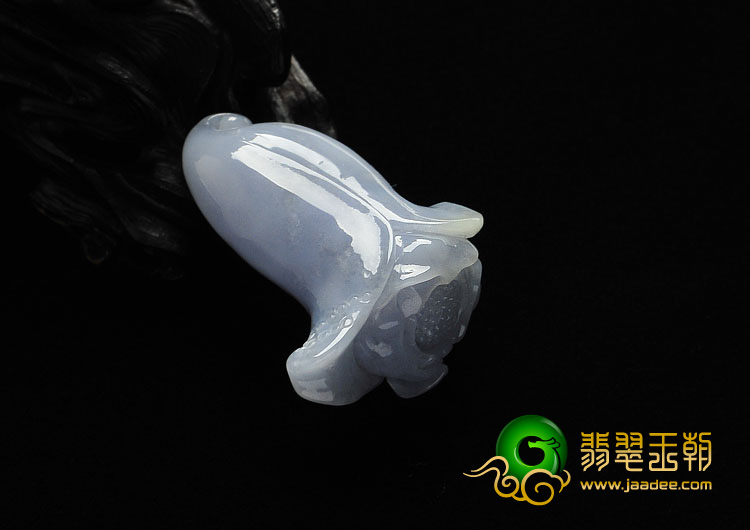 糯冰种紫罗兰缅甸翡翠A货玉兰花挂件