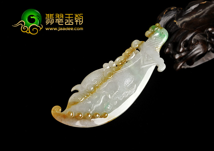 糯冰种三彩缅甸翡翠A货开天辟地挂件