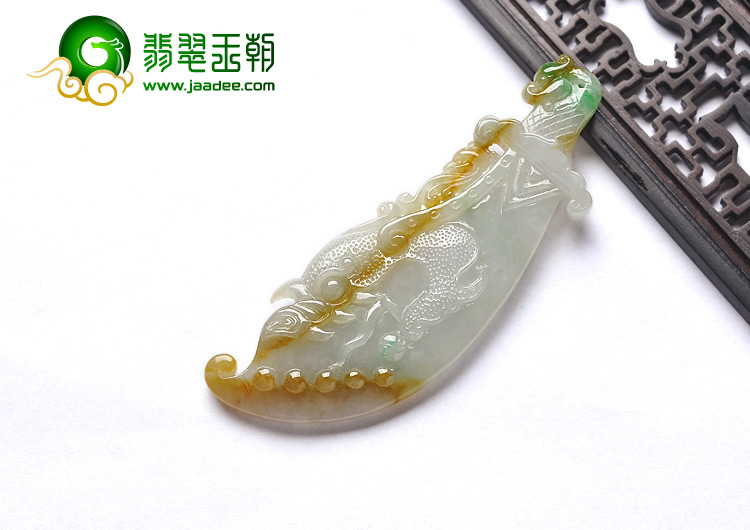 糯冰种三彩缅甸翡翠A货开天辟地挂件