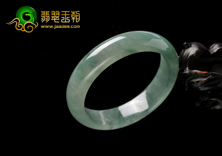 冰种蓝晴水飘花缅甸翡翠A货手镯（57.3mm）