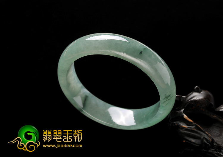冰种蓝晴水飘花缅甸翡翠A货手镯（57.3mm）