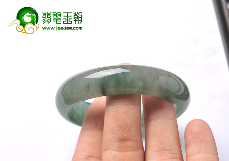 冰种蓝晴水飘花缅甸翡翠A货手镯（57.3mm）