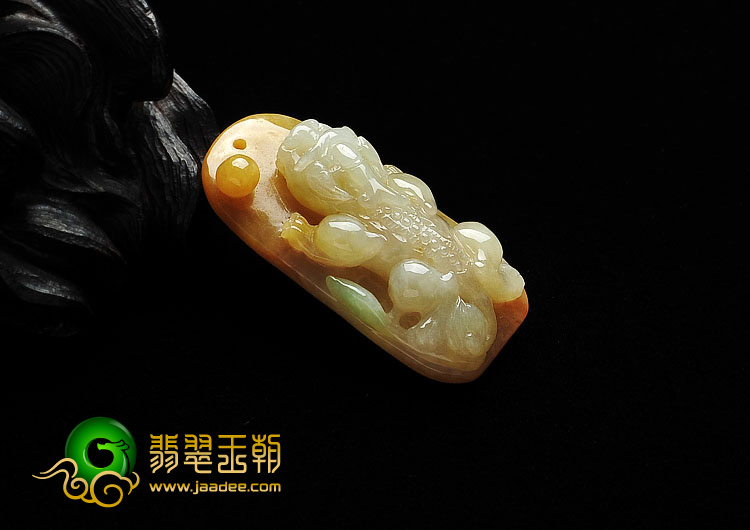 糯冰种黄翡缅甸翡翠A货貔貅挂件