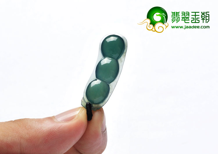 冰种油青缅甸翡翠A货四季豆挂件