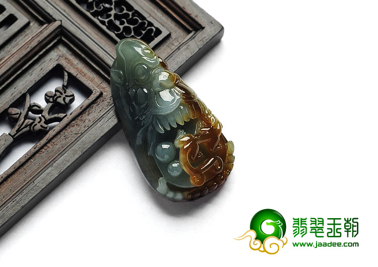 糯冰种褐黄翡缅甸翡翠A货望子成龙挂件