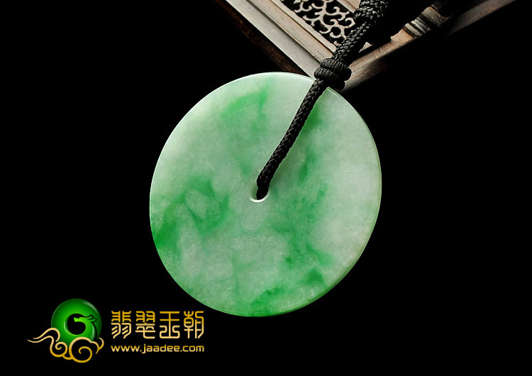 糯冰种飘翠缅甸翡翠A货平安扣挂件