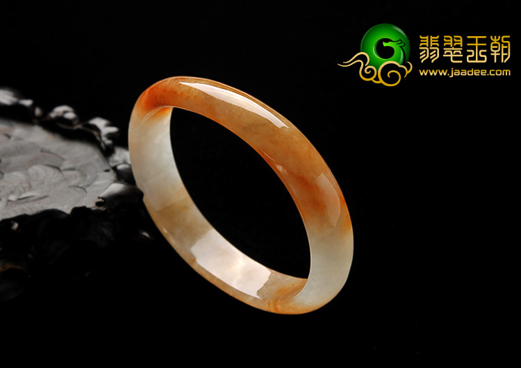 糯冰种红黄翡缅甸翡翠A货贵妃镯（55.7mm-44.3mm）