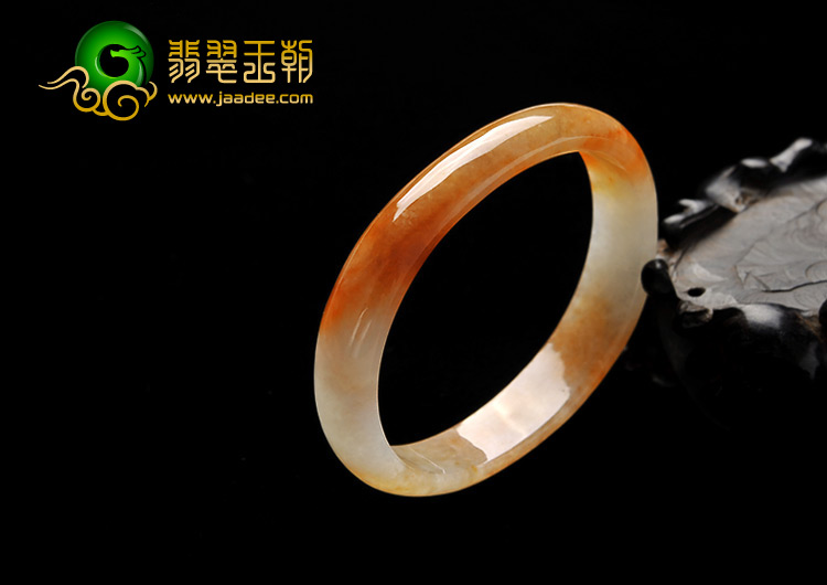 糯冰种红黄翡缅甸翡翠A货贵妃镯（55.7mm-44.3mm）