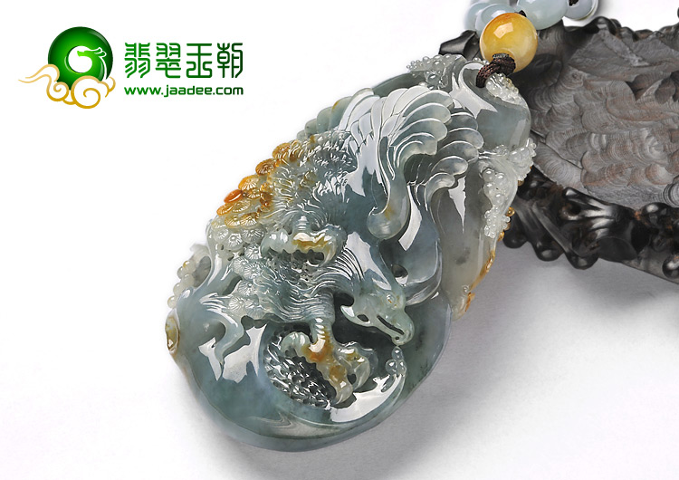 冰种晴水黄翡缅甸翡翠A货大展宏途大挂件/手玩件
