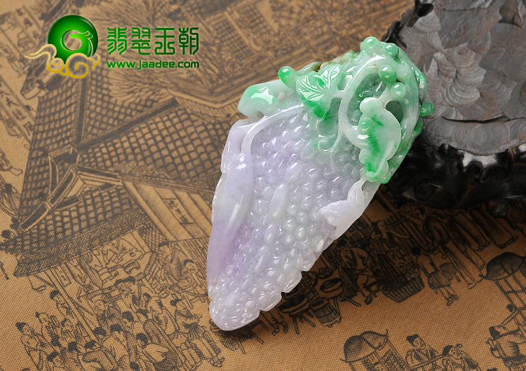 糯冰种春带彩缅甸翡翠A货苦尽甘来挂件/手玩件