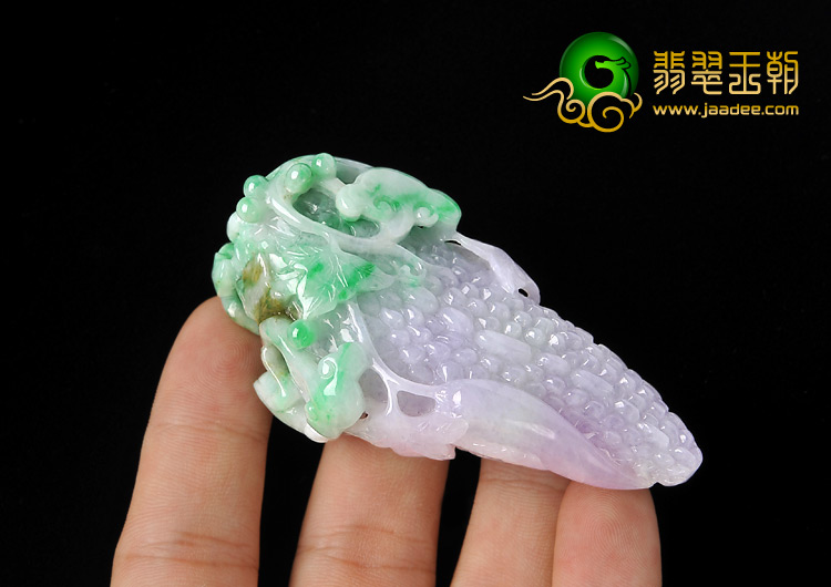 糯冰种春带彩缅甸翡翠A货苦尽甘来挂件/手玩件