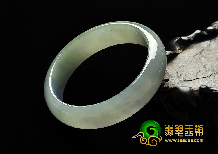 糯冰种晴水淡紫罗兰缅甸翡翠A货手镯（58.2mm）