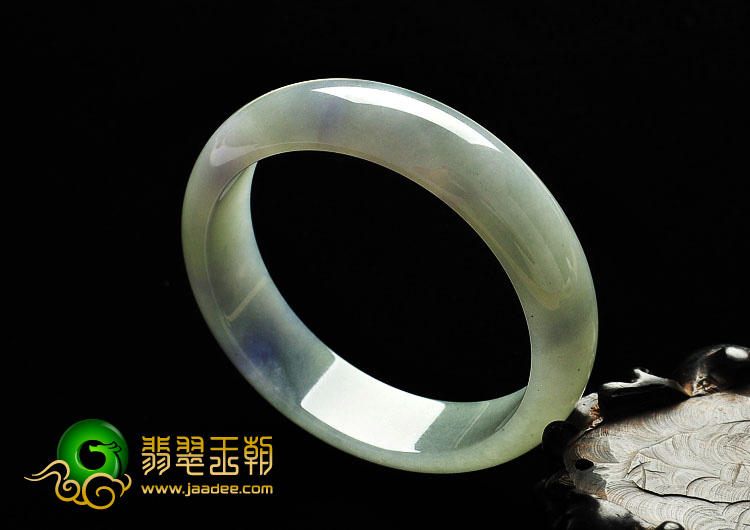 糯冰种晴水淡紫罗兰缅甸翡翠A货手镯（58.2mm）