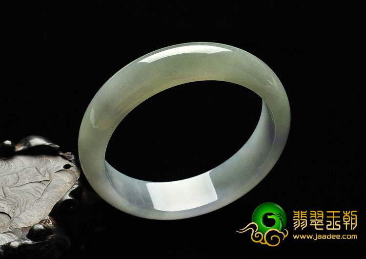 糯冰种晴水淡紫罗兰缅甸翡翠A货手镯（58.2mm）