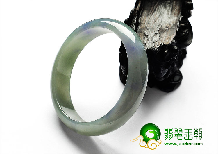 糯冰种晴水淡紫罗兰缅甸翡翠A货手镯（58.2mm）