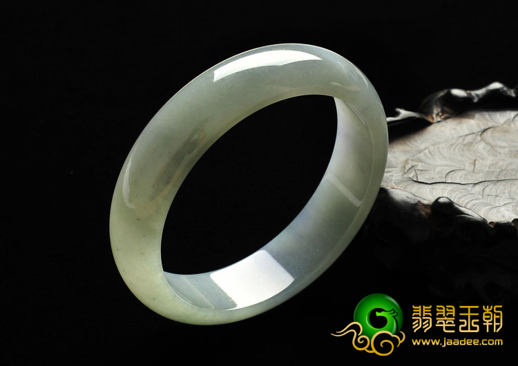 糯冰种晴水淡紫罗兰缅甸翡翠A货手镯（58.2mm）