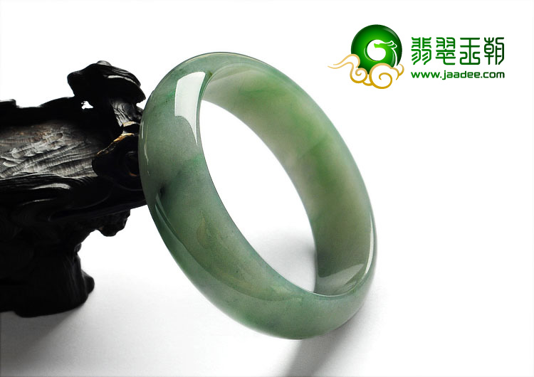 糯冰种晴水略飘翠缅甸翡翠A货手镯（59.4mm）